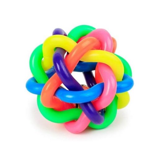 Soft & Durable Pet Chew Toy (2 pcs/rainbow colors/bouncy rubber) 2