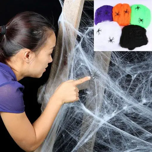 Best Party Spiders + Web For Cool Scary Halloween Decoration 1