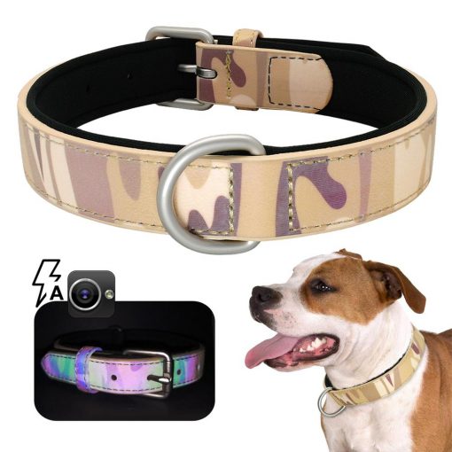 Easy Adjustable Camouflage Dog Collar - HQ Leather (4 size options) 1