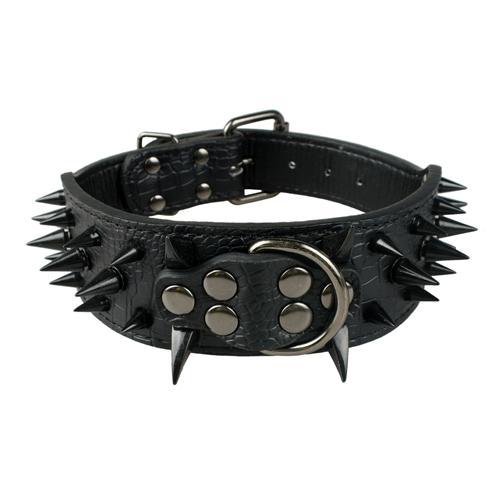 Spiked High Quality Leather Dog Collar For Medium and Bigger Dogs 17