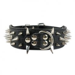 Spiked High Quality Leather Dog Collar For Medium and Bigger Dogs 30