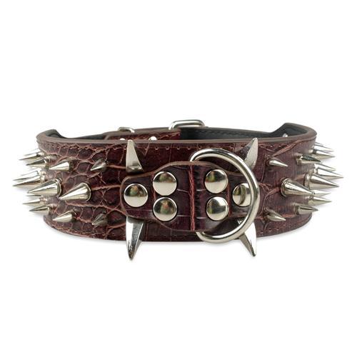 Spiked High Quality Leather Dog Collar For Medium and Bigger Dogs 18