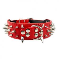 Spiked High Quality Leather Dog Collar For Medium and Bigger Dogs 38