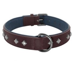 Easily Adjustable Spiked Leather Dog Collar - Medium/Bigger Dogs 17