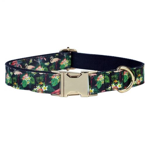 2020 Colorful and Stylish Summer Flamingo Dog collar with Bow Tie 4