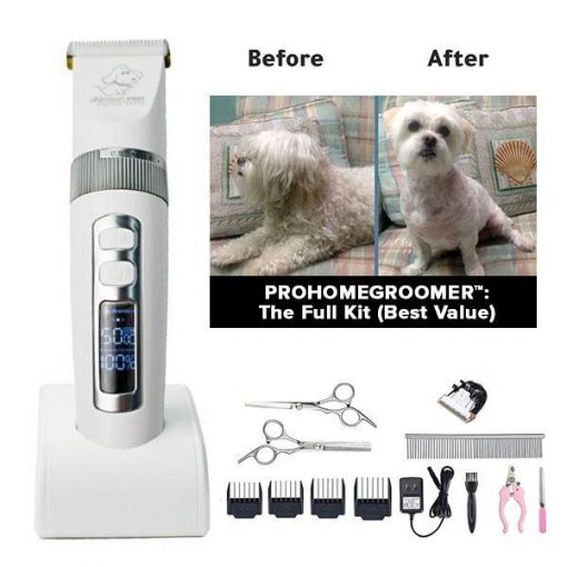 PROHOMEGROOMER™: All in 1 Pet Grooming Kit Dog Grooming kit GlamorousDogs White Full Kit (Best Value)