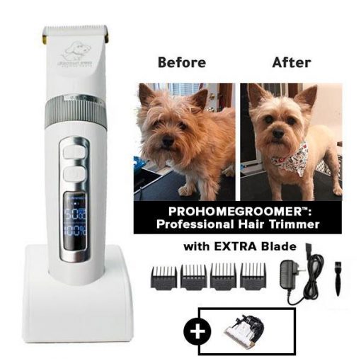 PROHOMEGROOMER™: All in 1 Pet Grooming Kit Dog Grooming kit GlamorousDogs White Pro Trimmer +Extra Blade