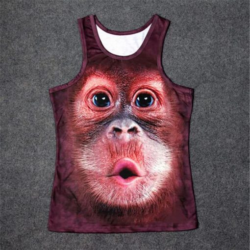 Realistic 3D Monkey head T-shirt Stunning Pets