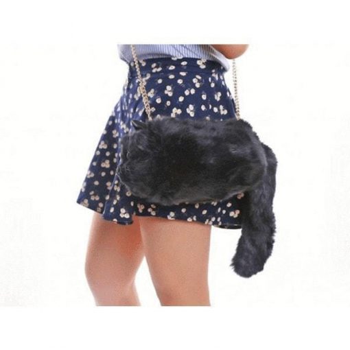 Realistic Fur Cat Purse With Adjustable Metal Strap | Free Shipping Stunning Pets