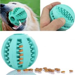 Rubber Ball Toy with Light for Teeth Cleaning Stunning Pets