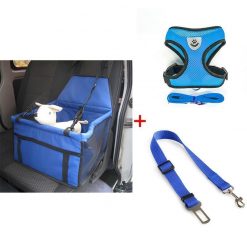 Seat Safety Non-slip Carrier, Harness & Leash Car Boosters Car bundle GlamorousDogs Blue S