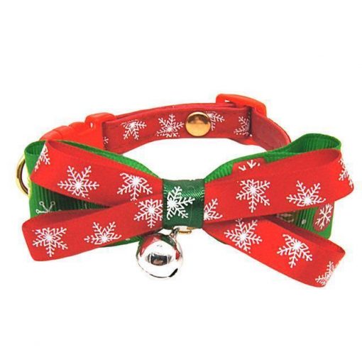 Snowflake Tie Xmas Collar Tie - For Christmas gifts Stunning Pets As Picture L