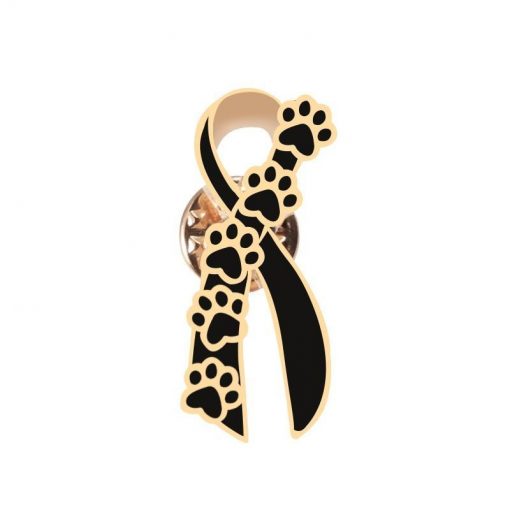 Stand Against Execution Of Dogs In Shelters No-Kill Brooch GlamorousDogs BLACK & GOLD