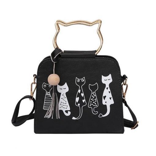 The Cat-shaped Handle Luxurious Bag Stunning Pets Black