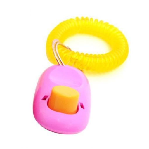 Training Clicker Obedience Aid For Pets + Light Weight Wrist Strap Stunning Pets Pink