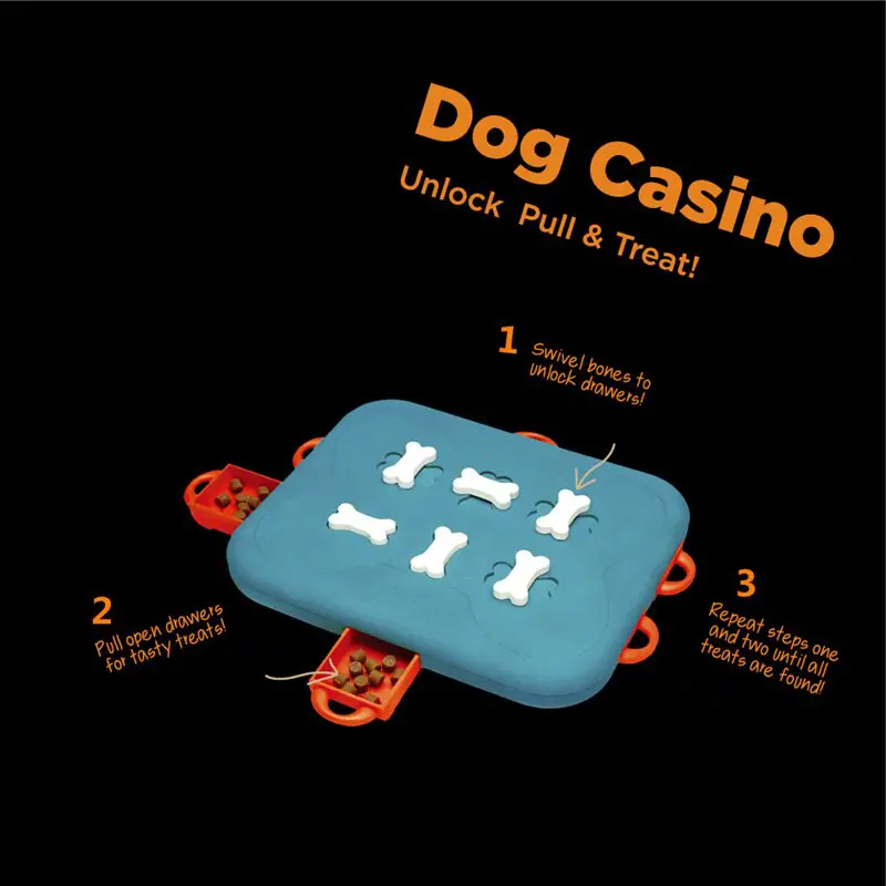Best 2020 Interactive Dog Puzzle Toy (Casino Unlock, Pull & Treat Toy) 1